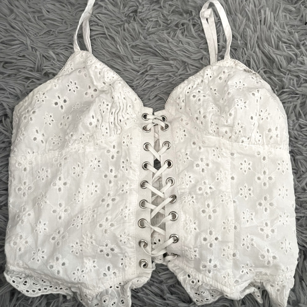 Garage Lace-Up Eyelet Camisole
